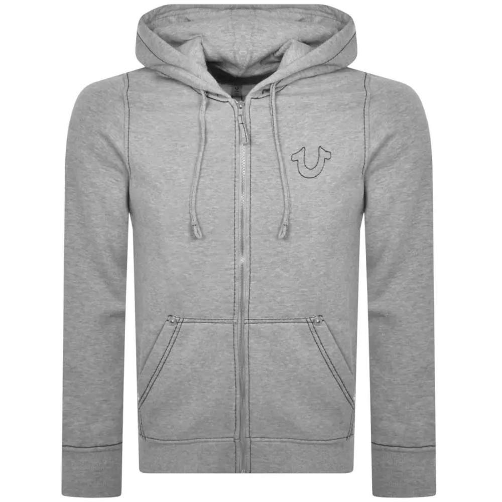 Big T grey true religion zip hoodie - Picture 1 of 3